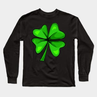 Four Leaf Clover Shamrock Happy St Patrick's Day Men Women Long Sleeve T-Shirt